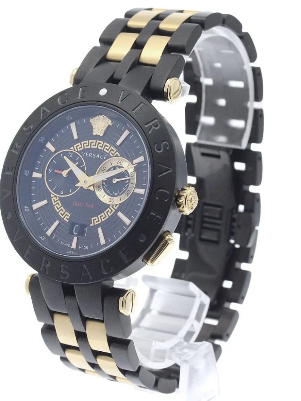 VERSACE V race VEBV00619 Dual time Black / gold Dial Quartz Men's Watch_966176